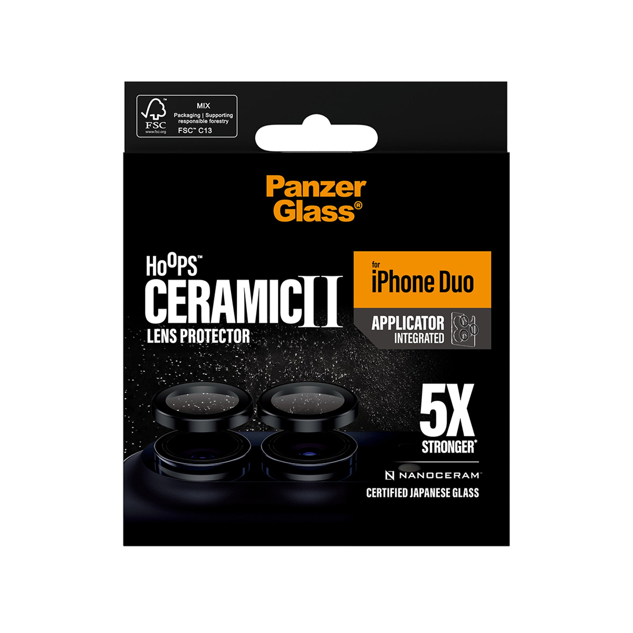 PanzerGlass® Hoops® Ceramic Kameralinsebeskytter iPhone Duo
